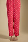 Nadima Saqib_Fuchsia Crepe, Organza Sequins, Fuschia Pink Printed And Embroidered Kurta Set _Online_at_Aza_Fashions