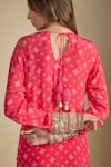 Shop_Nadima Saqib_Fuchsia Crepe, Organza Sequins, Fuschia Pink Printed And Embroidered Kurta Set _at_Aza_Fashions