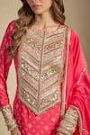 Shop_Nadima Saqib_Fuchsia Crepe, Organza Sequins, Fuschia Pink Printed And Embroidered Kurta Set _Online_at_Aza_Fashions