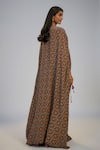 Shop_Nadima Saqib_Multi Color Crepe Sequins, Tassels Round Multicolor Printed And Embroidered Kaftan _at_Aza_Fashions