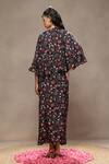 Shop_Kyra By Bhavna_Black Silk Beads, Embroidery V-neck Cinder Bloom Skirt Set _at_Aza_Fashions