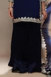 Buy_Kyra By Bhavna_Navy Viscose Georgette, Viscose, Organza Gota Patti Round Neck Gulzar Kurta Set _Online_at_Aza_Fashions