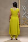 Shop_Kyra By Bhavna_Lime Viscose, Crepe, Organza Gota Patti, Sequins, Embroidery Baahar Kurta Set _at_Aza_Fashions