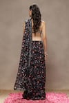 Shop_Kyra By Bhavna_Black Viscose, Organza, Silk Cut Work, Sequins, Ash Petal Saree With Bralette _at_Aza_Fashions