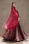 Buy_Kyra By Bhavna_Maroon Polyester, Viscose Gota Patti Gulnaz Lehenga Set  _Online_at_Aza_Fashions