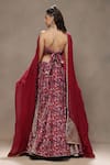 Shop_Kyra By Bhavna_Maroon Polyester, Viscose Gota Patti Gulnaz Lehenga Set  _at_Aza_Fashions