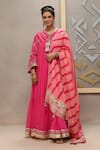Buy_Kyra By Bhavna_Magenta Viscose, Shantoon, Georgette, Chanderi, Organza Gota Amara Anarkali Set  _at_Aza_Fashions