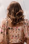 Shop_AFRIYA_Pink Linen, Satin Square Neck Whispering Pastels Crop Top _at_Aza_Fashions