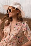 AFRIYA_Pink Linen Whispering Pastels Short Blazer _Online_at_Aza_Fashions