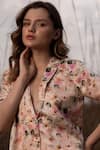 Shop_AFRIYA_Pink Linen Whispering Pastels Short Blazer _Online_at_Aza_Fashions