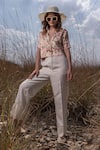 AFRIYA_Pink Linen Whispering Pastels Short Blazer _at_Aza_Fashions