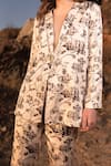 Buy_AFRIYA_Linen, Satin Floral Reverie Long Blazer _Online_at_Aza_Fashions