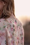 AFRIYA_Pink Linen, Satin Round Neck Whispering Pastels Short Dress _Online_at_Aza_Fashions