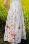 Buy_AFRIYA_Pink Linen, Satin Square Neck Multi Flower Meadow Long Dress _Online_at_Aza_Fashions