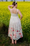 Shop_AFRIYA_Pink Linen, Satin Square Neck Multi Flower Meadow Long Dress _at_Aza_Fashions