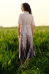 Shop_AFRIYA_Multi Color Poplin, Lycra Collared Peach Lilies Meadow Blazer Dress _at_Aza_Fashions