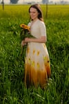 Buy_AFRIYA_Yellow Poplin, Lycra Collared Meadow Blazer Dress _Online_at_Aza_Fashions