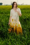 Buy_AFRIYA_Yellow Poplin, Lycra Collared Meadow Blazer Dress _at_Aza_Fashions