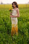 Shop_AFRIYA_Yellow Poplin, Lycra Meadow Skirt _Online_at_Aza_Fashions