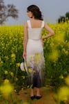 Shop_AFRIYA_Cream Poplin, Lycra Monochrome Meadow Skirt _at_Aza_Fashions