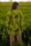 Shop_AFRIYA_Green Poplin Collared Ferns Long Shirt _at_Aza_Fashions