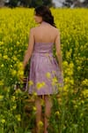 Shop_AFRIYA_Purple Poplin, Lycra Halter Neck Lavender Short Dress _at_Aza_Fashions