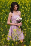 Shop_AFRIYA_Purple Poplin, Lycra Halter Neck Lavender Short Dress _Online_at_Aza_Fashions
