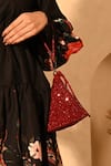 Buy_Plode_Red Stones Delhi Wristlet Swarovski Studded Pyramid Bag _at_Aza_Fashions