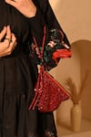 Shop_Plode_Red Stones Delhi Wristlet Swarovski Studded Pyramid Bag _at_Aza_Fashions