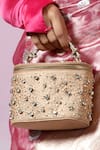 Shop_Plode_Gold Stones Studded Vanity Bag _Online_at_Aza_Fashions