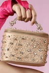 Plode_Gold Stones Studded Vanity Bag _at_Aza_Fashions