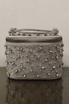 Plode_Silver Stones Rectangle Shaped Embellished Vanity Bag _at_Aza_Fashions