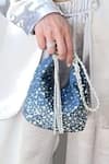 Plode_Blue Crystals, Rhinestones Galaxy Embellished Potli Handbag _at_Aza_Fashions