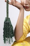 Buy_Plode_Green Cut Work Shimmy Cutdana Tassel Bag _Online_at_Aza_Fashions