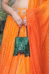 Shop_Plode_Green Cut Work Shimmy Cutdana Tassel Bag _Online_at_Aza_Fashions
