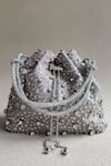 Shop_Plode_Grey Rhinestones, Crystals Embellished Bucket Bag _Online_at_Aza_Fashions