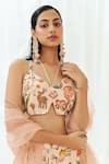 Shop_Redpine Designs_Pink Viscose, Crepe, Net Cut Work, Sequins Printed And Embroidered Lehenga Set _Online_at_Aza_Fashions