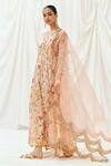 Buy_Redpine Designs_Pink Viscose, Organza, Net Sequins Round Neck Floral Print Anarkali With Dupatta _Online_at_Aza_Fashions