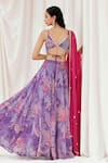 Shop_Redpine Designs_Purple Georgette, Sequins, Embroidery Floral Print Lehenga Set _at_Aza_Fashions