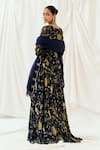 Shop_Redpine Designs_Navy Viscose Georgette, Viscose, Organza Sequins Printed Anarkali With Dupatta _at_Aza_Fashions