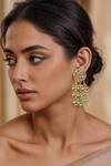 Buy_Tad Accessories_White Imitation Diamonds Gold Finish Kundan Earrings _at_Aza_Fashions