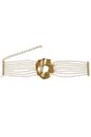 Tad Accessories_Gold Plated Faux Pearls Choker _Online_at_Aza_Fashions