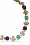 Buy_Tad Accessories_Turquoise Gold Finish Semi Precious Stone Necklace _Online_at_Aza_Fashions