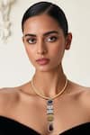 Buy_Tad Accessories_Red Two Tone Finish Imitation Polki Necklace _at_Aza_Fashions