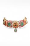Shop_Tad Accessories_Pink Embellished Choker Necklace _at_Aza_Fashions