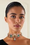 Buy_Tad Accessories_Pink Embellished Choker Necklace _at_Aza_Fashions