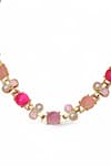 Buy_Tad Accessories_Pink Gold Finish Semi Precious Stone Necklace _Online_at_Aza_Fashions