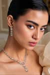 Buy_Tad Accessories_White Crystals Cubic Zirconia Stone Necklace Set _at_Aza_Fashions