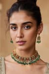 Buy_Tad Accessories_Coral Stones Gold Finish Necklace Set _at_Aza_Fashions
