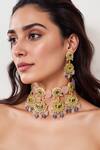 Buy_Tad Accessories_Pink Crystals, Stones Gold Finish Imitation Kundan Necklace Set _at_Aza_Fashions